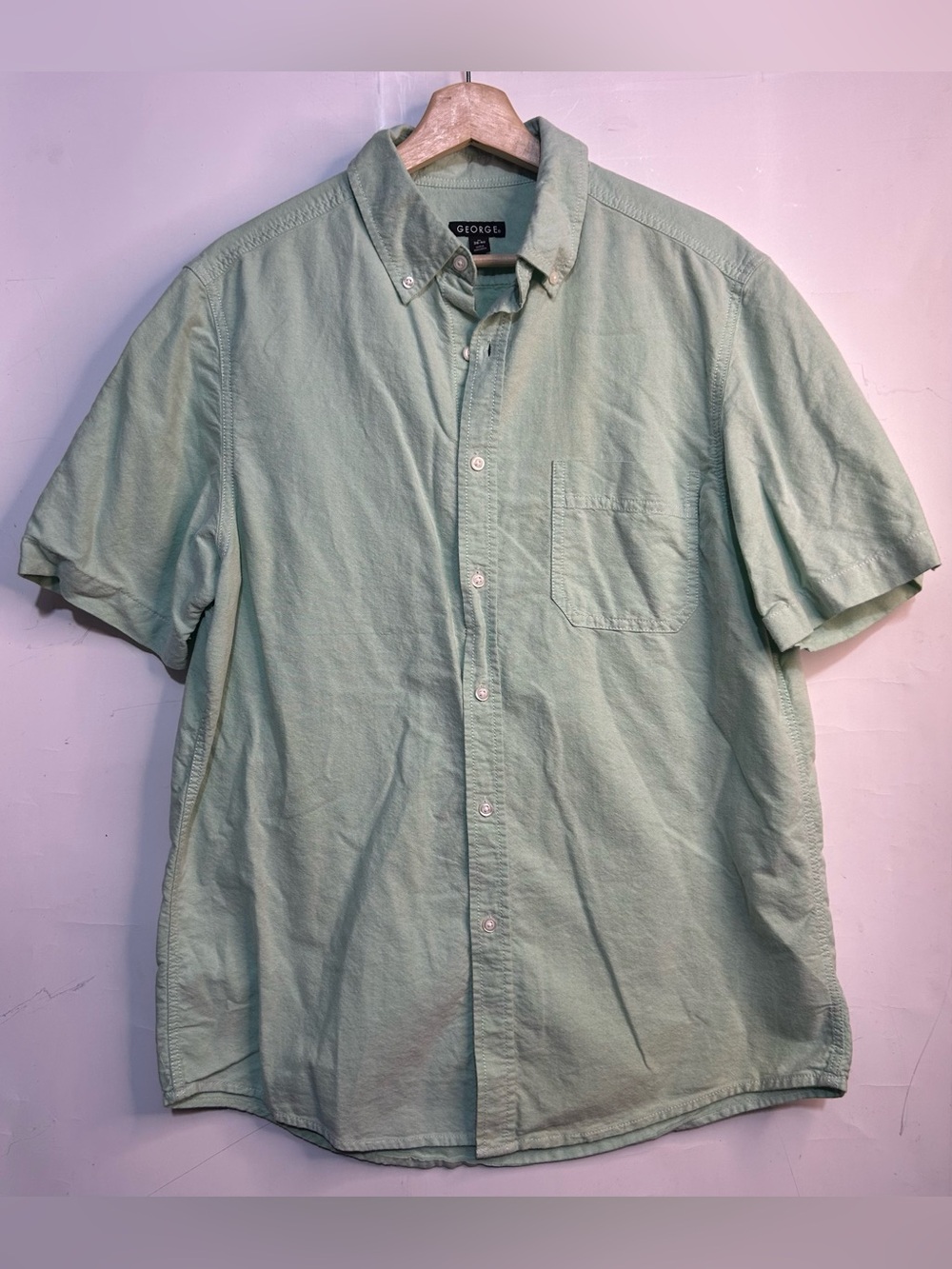 George Mint Green Button Front Shirt Medium (38-40)